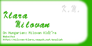 klara milovan business card